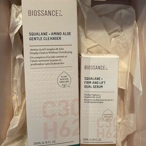 Biossance White and Cream Squalane + Amino Aloe Gentle Cleanser Duo